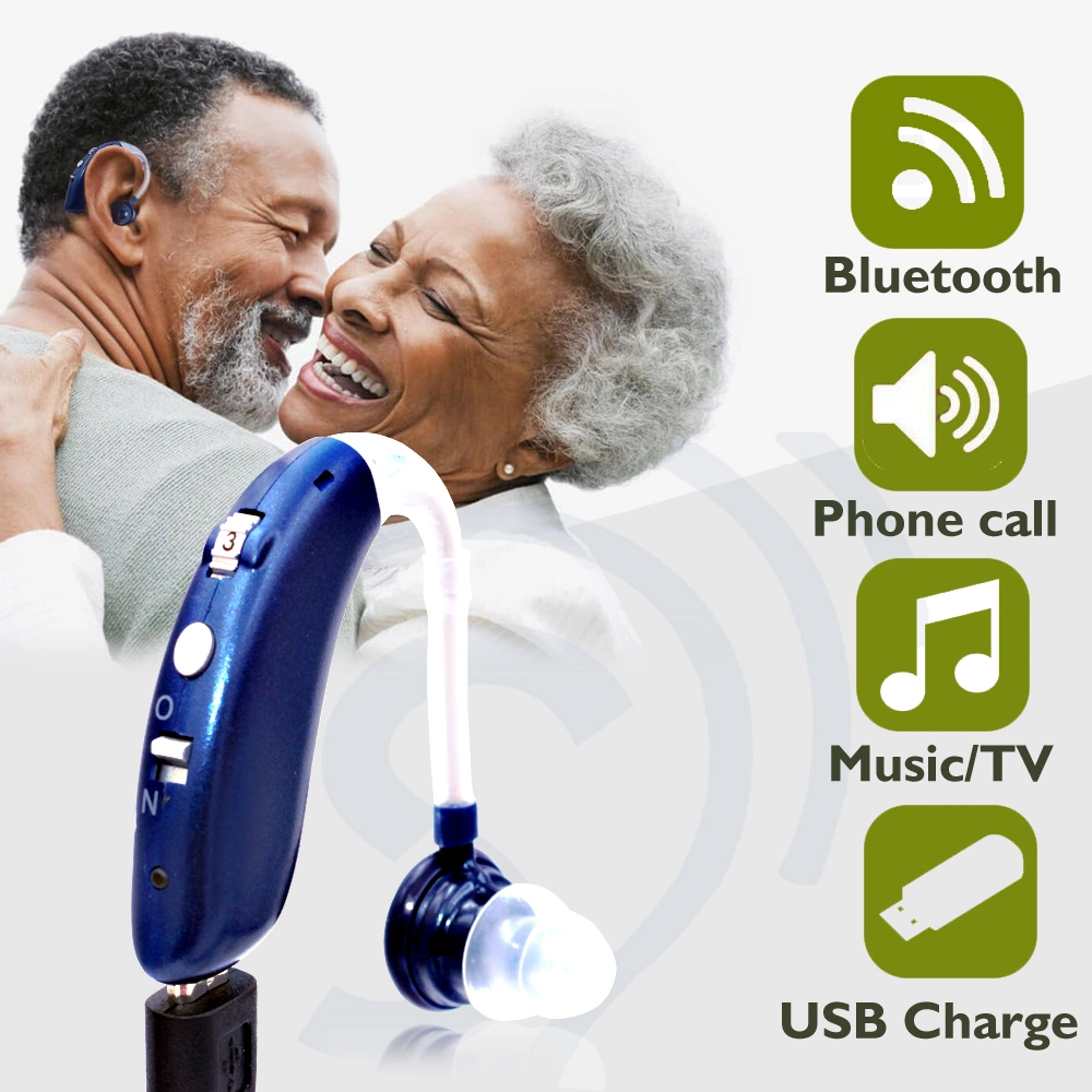 Preço barato do aparelho auditivo Bluetooth Wireless Bluetooth habilitado audição recarregável AIDS Androld iPhone para Séniores TV música e telefone Earsmate G25bt