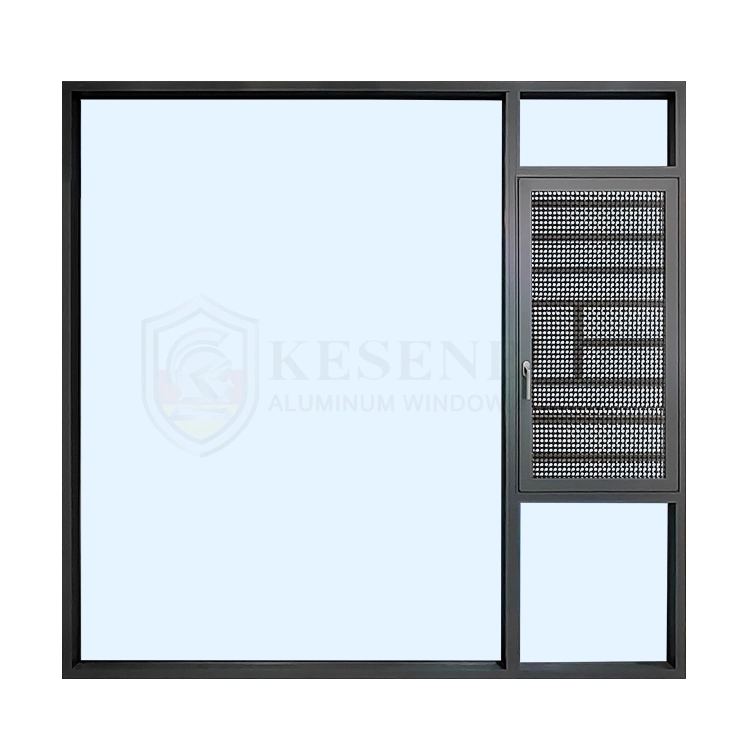 Bulletproof Glass Design Impact Resistance Double Glazing Aluminium Frame Casement Windows