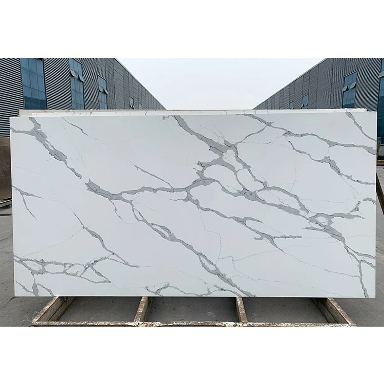 Frost Waterfall Quartz Table Counter Top Slab Quartz Stone for Kitchen Bath Vanity Countertop