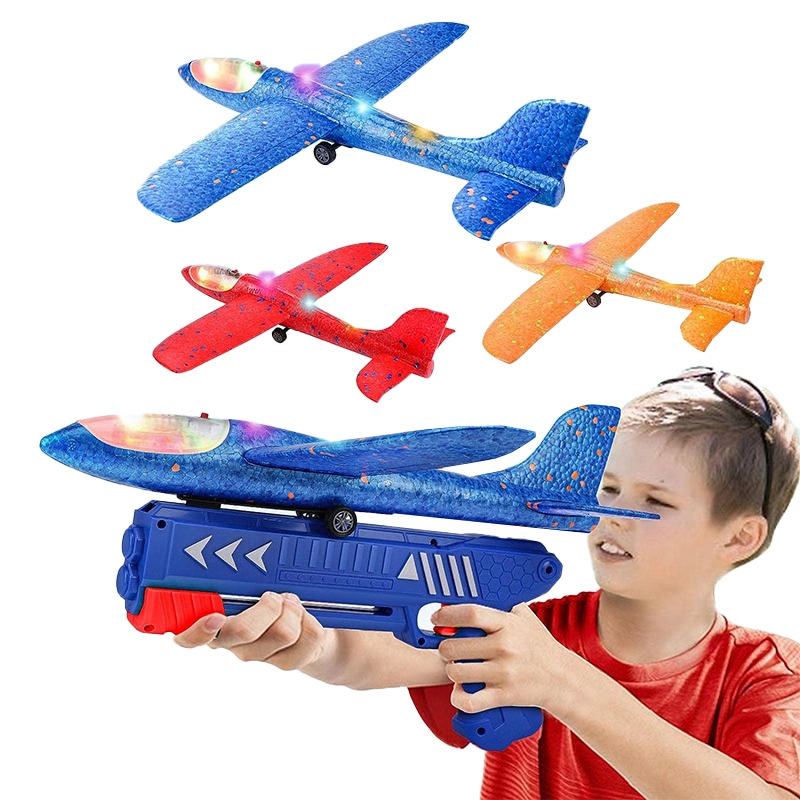 New Plane Launcher Outdoor Spiele Geschenke Kinder Foam Aircraft Catapult Waffenspielzeug