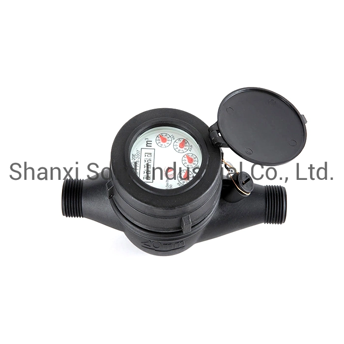 China Plastic Body Multi Jet Dry Type Black Cold Water Meter