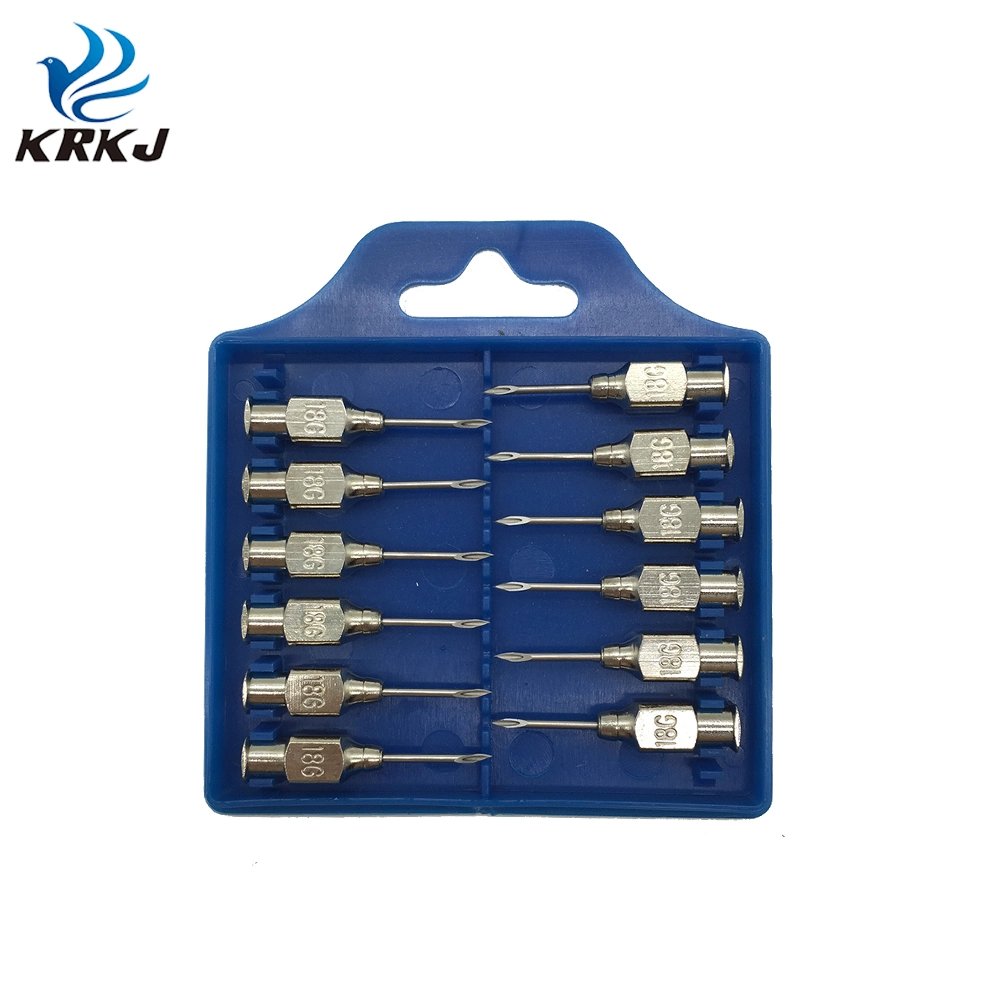 Kd404 Veterinary Reusable Farm Animals Long Brass Hub Metal Hypodermic Injection Needle for Syringe