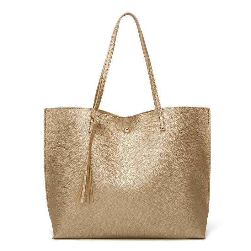 Hottest Simple Classic Fashion Lady Tote Bag with Slim Tassel Decoration