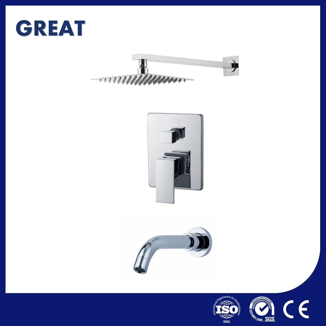 Great Concealed Bathroom Shower Hot Cold Mixer Manufacturing Square Concealed Shower Faucet China Gl5025A501 Dual Control Concealed Shower Mixer