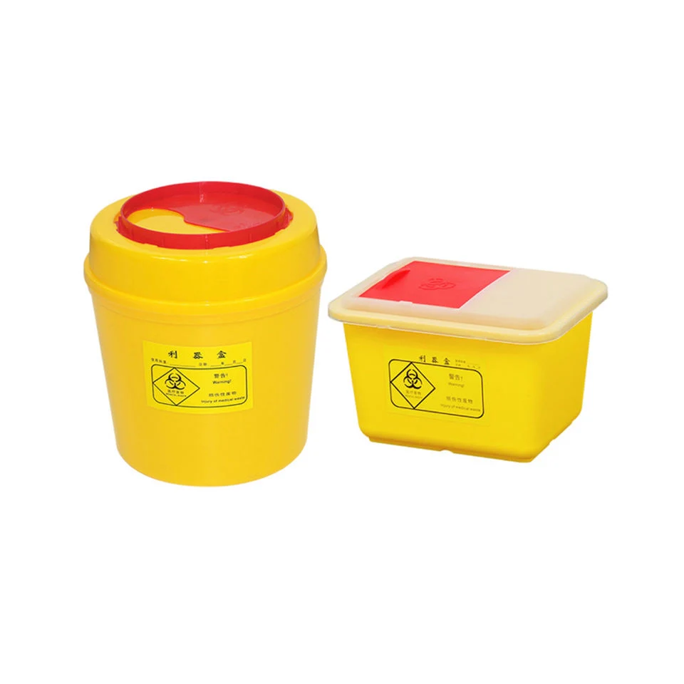 Abfallbehälter für medizinische Zwecke 1L 2L 3L 4L 5L 6L 8L 10L 15L 18L Plastic Medical Einweg Biohazard Sharp Behälter FDA