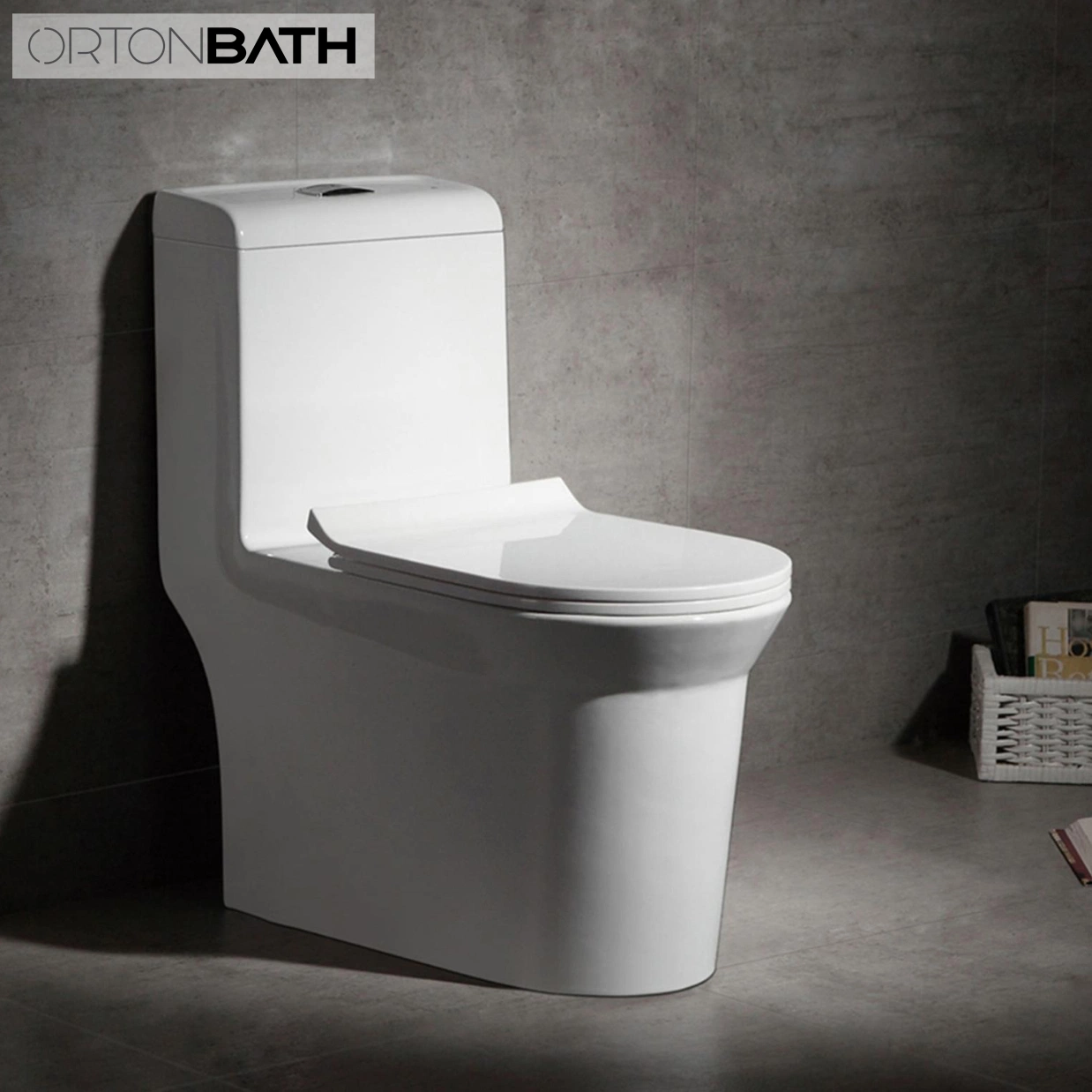 Ortonbath Well Made Forever Dual Flush One Piece Elongated Dual Flush Toilet in Bisque 0.8/1.28 Gpf