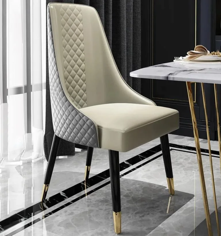 Modern Medieval Faux Leather Metal Dining Chair