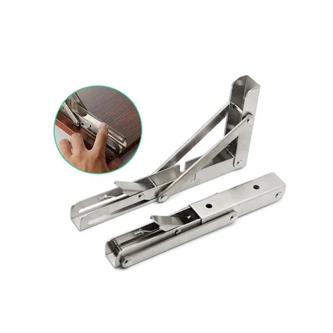 Stainless Steel Collapsible Shelf Bracket for Bench Table, Space Saving Bracket