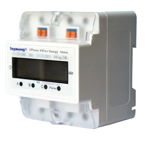 3phase 4wire Digital DIN Rail Electric Electric Energy Meter with LCD Display