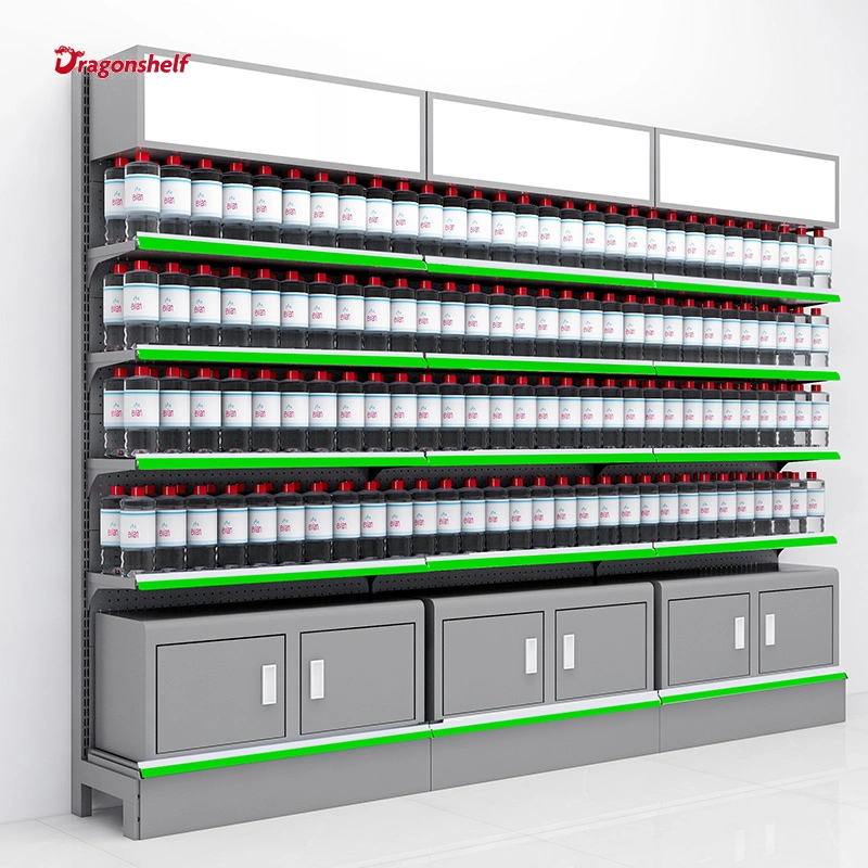 Factory Outlet Double-Sided Supermarket Shelves Gray Display Convenience Store Supermarket Shelves