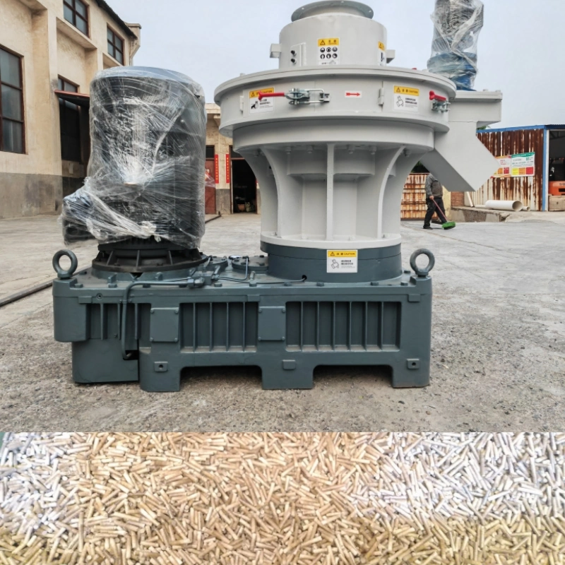 Machine à granulés de paille de riz à matrice plate et à anneau / Moulin à granulés de bois de sciure de biomasse / Machine de ligne de production de fabrication de granulés de bois pour alimentation 6-12 mm 500 kg/h 1-10 tonnes