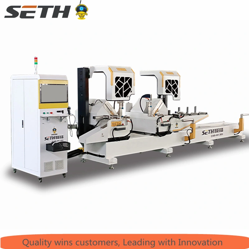 Aluminum Cutting Machine Aluminium Fabrication Machines Automatic CNC Double Head Cuting Saw for Elevator Door Set/ Auto Parts/Window Door Making/Curtain Wall