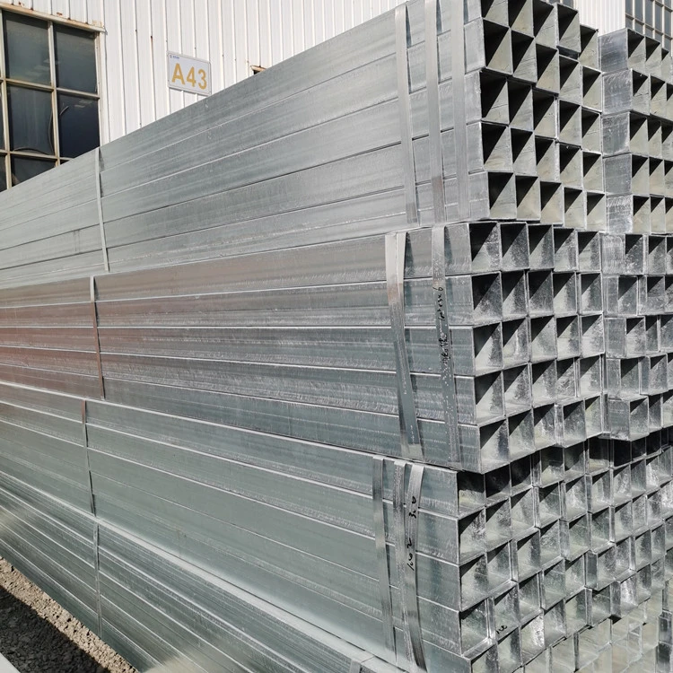 2X2 Iron Square Pipe 3X3 4X4 Galvanized Square Tubing Galvanised Steel Box Section Galvanized Square Tube Suppliers