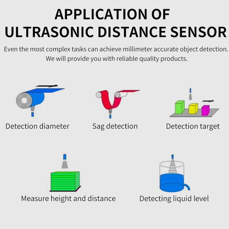 4 mm, 2 m, 4 m sortie analogique 20mA/0-10 V contrôle qualité du capteur de mesure de distance à ultrasons