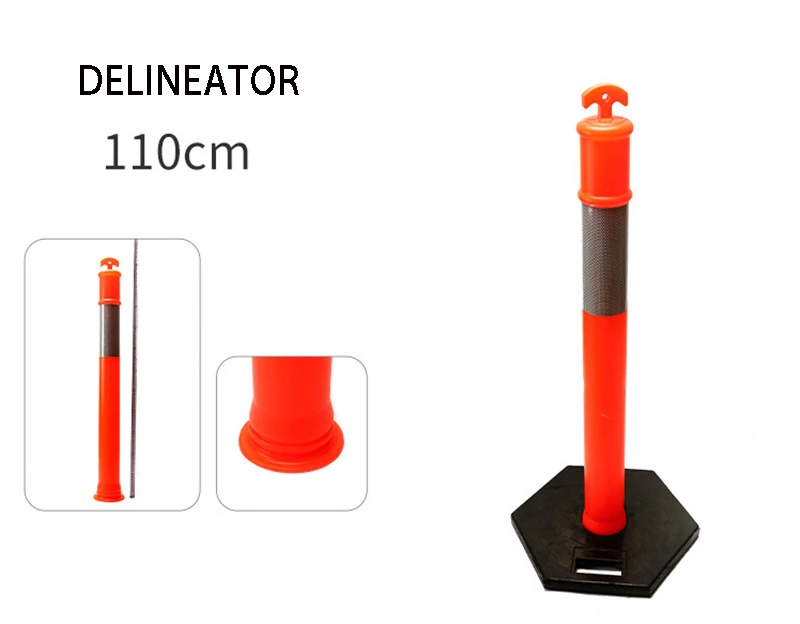 42" Orange Delineator Grip-T Post with Hi Reflective Bands