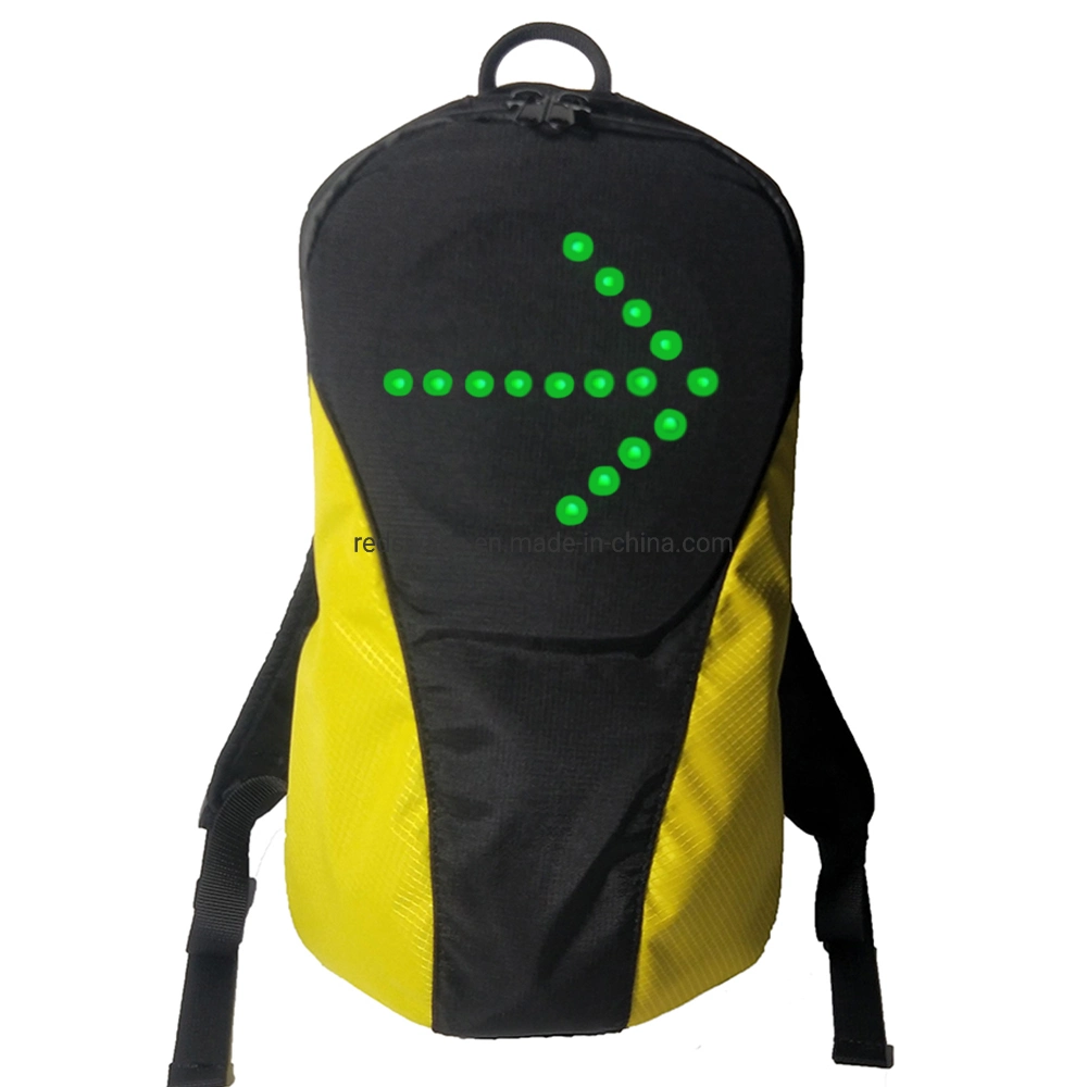 Reflektierender L. E. D. Licht-up Rucksack, Nylon Sicherheitswarnung Elektro-Mountainbike Fernbedienung Leuchtende Tasche Blinker Spot Bag RS-1904293-4