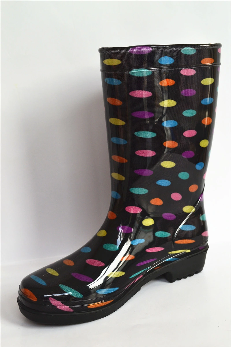 Fashion Medical Women PVC Transparent Rain Boots Knee High Wellington Gumboots