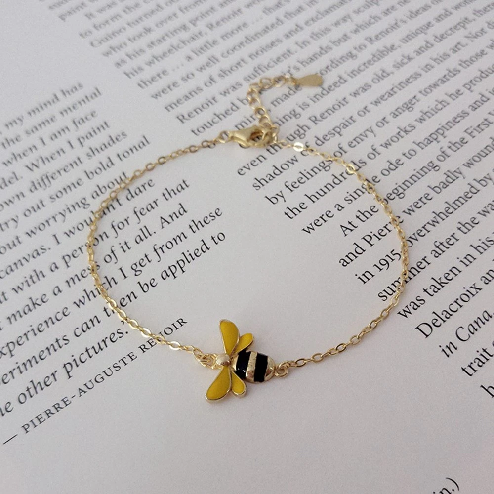 Joacii Factory 925 Sterling Silver Gold Plated Bee Design Engagement Wedding Custom Bracelet Gift