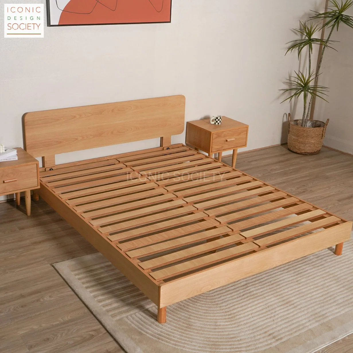 Moderne Möbel Flat Bed Room Set Home Hotel Post Panel Design Mit Doppelbett Aus Holz