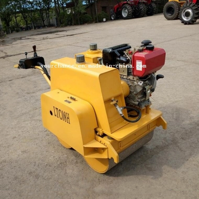 Brazil Hot Sale Mini Compactor Ltc08h 0.8 Ton Walking Behind Double Drums Hydraulic Vibratory Mini Road Roller Made in China