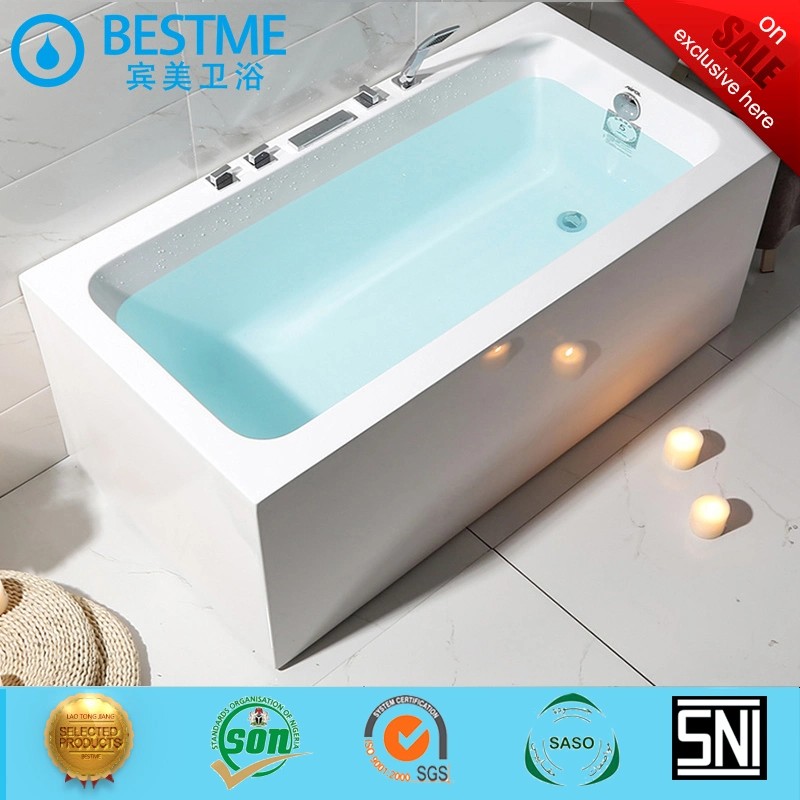 Bathroom Manufacture Square Shap Shower Acrylic Bathtub (by-Y2581)