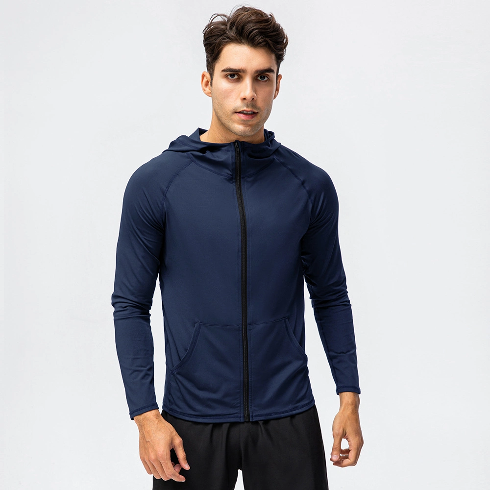 Mens Sports Tights Running Jacket Clothes Hoodies Stand Collar Zipper Sweatshirt Tracksuit