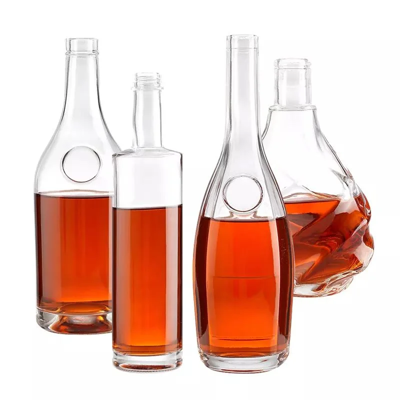 Wine Glass Bottles with Premium Quality Material Covered Alcohol Drinking Liquor Bottle Glass Whiskey Bottle