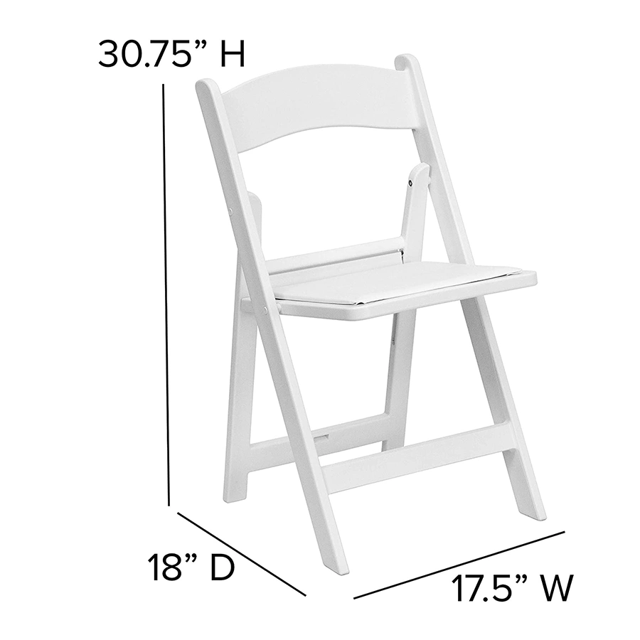 Chaises pliantes en résine blanche et parées pour le jardin empilable extérieur de Wimbledon Événements