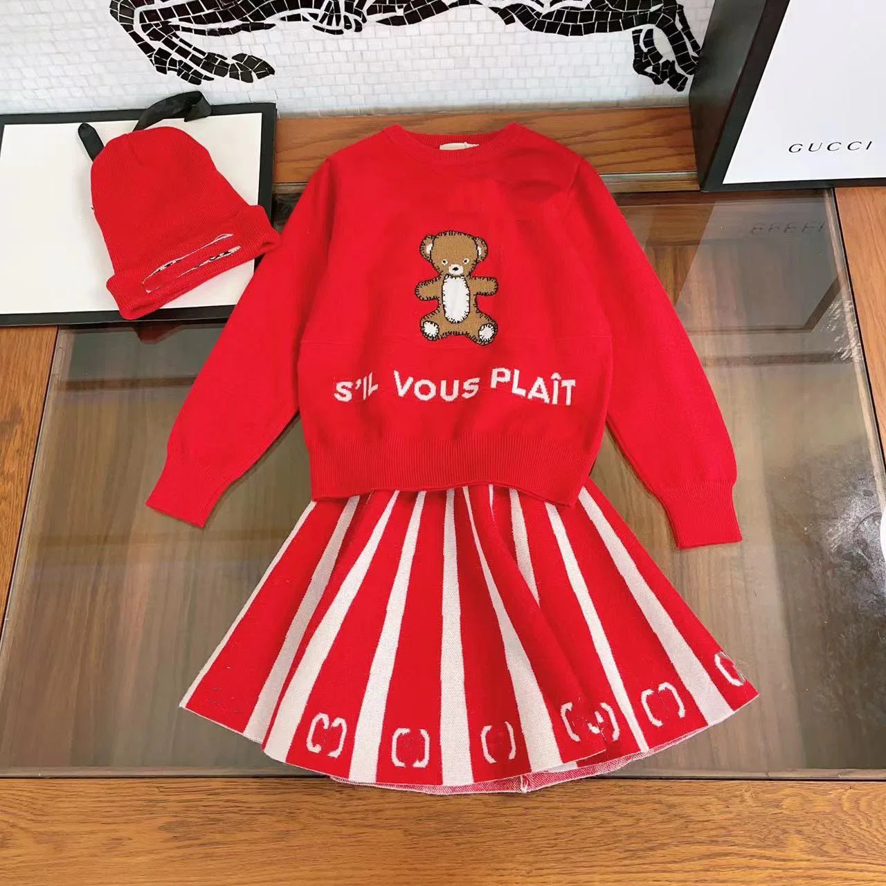 1: 1 Quality Children Apparel Kids Clothing with Designer Logo Apparel Luxury Brand Original Suit Sweater