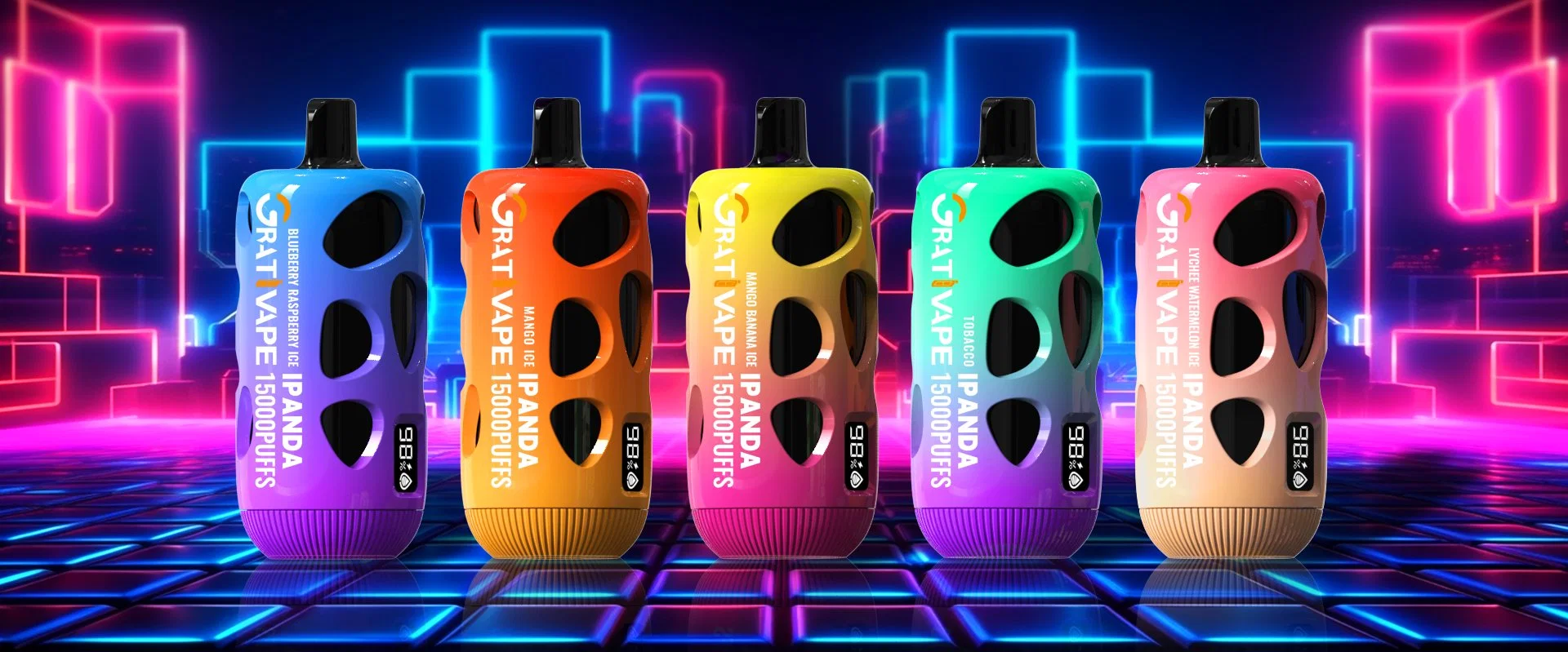 Nuevo diseño Grativape Ipanda 15000 Puffs E Cigarette 18ml E Líquido 2% nicotina desechable VAPE Pen