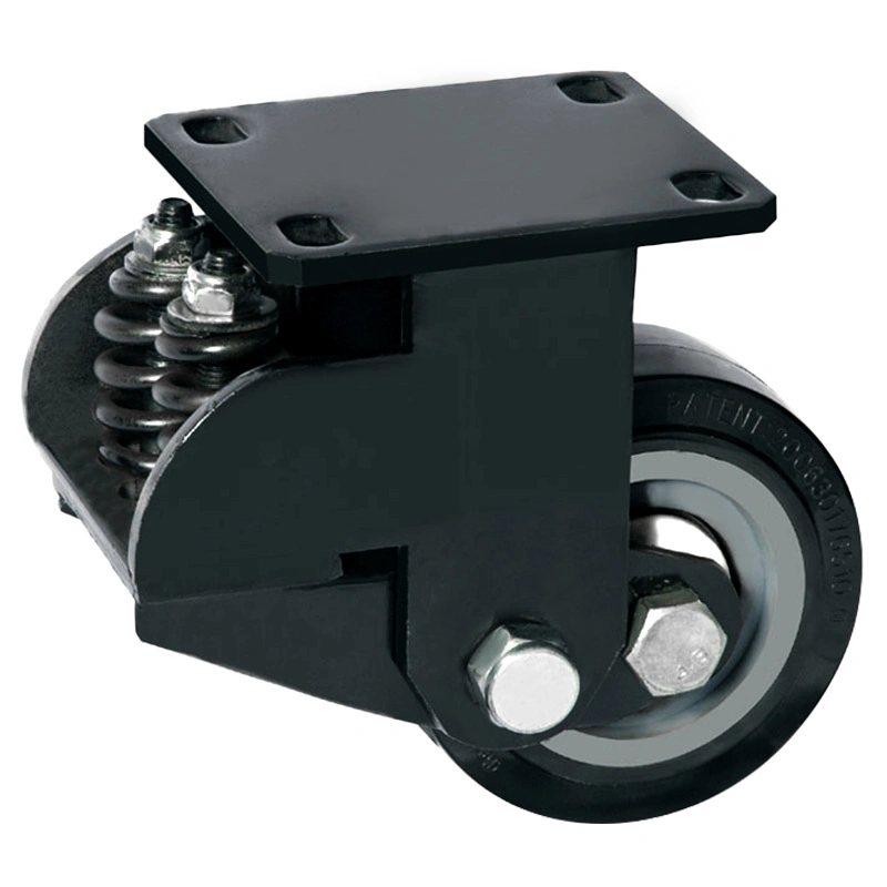 4/5/6/8 Inch PU TPR PVC Nylon TPE Np Cast-Iron Caster Wheels in Black Color with Large Loading Capacity