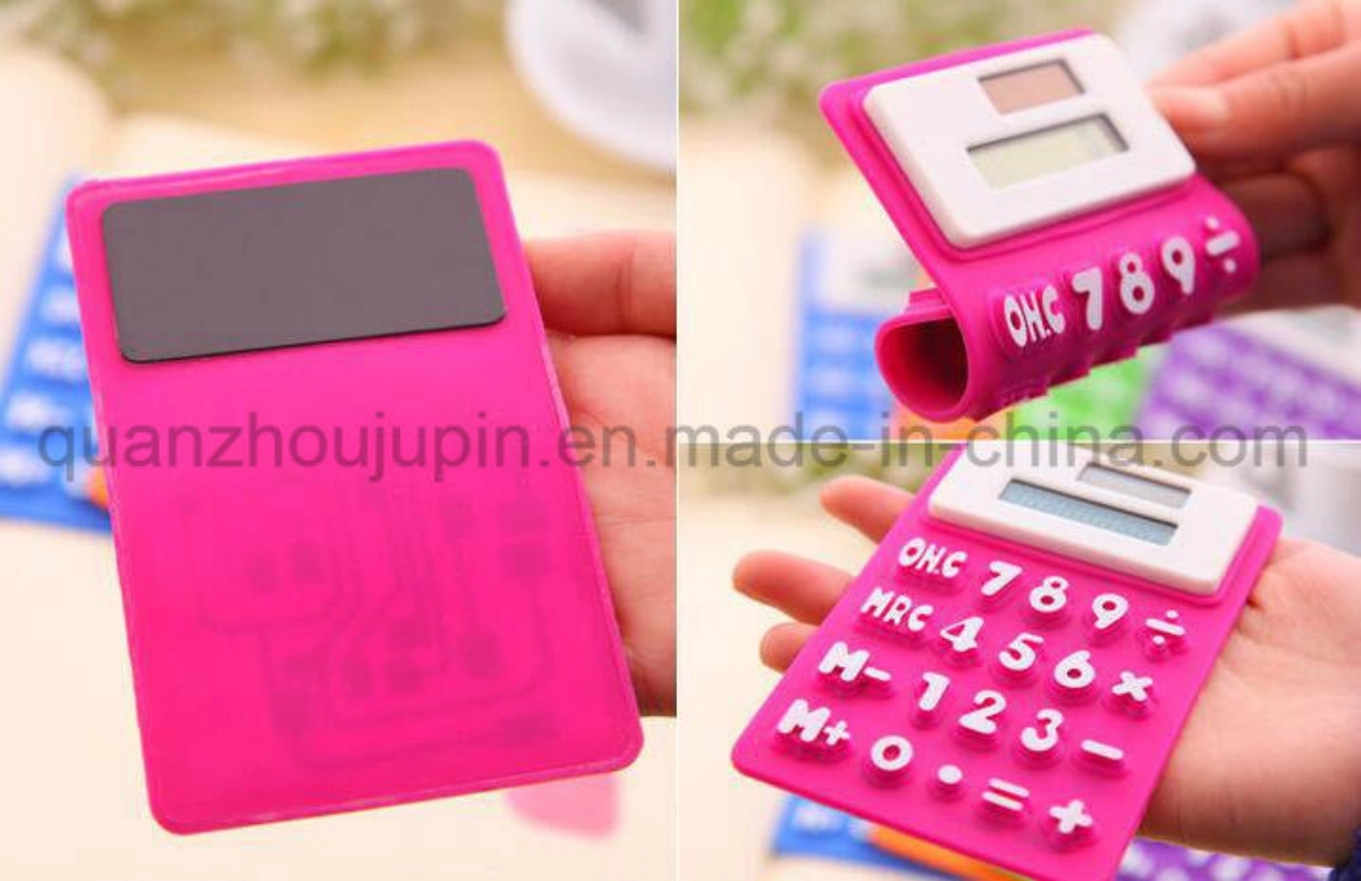 OEM Portable Mini Foldable Silicone Pocket Soft Solar Calculator
