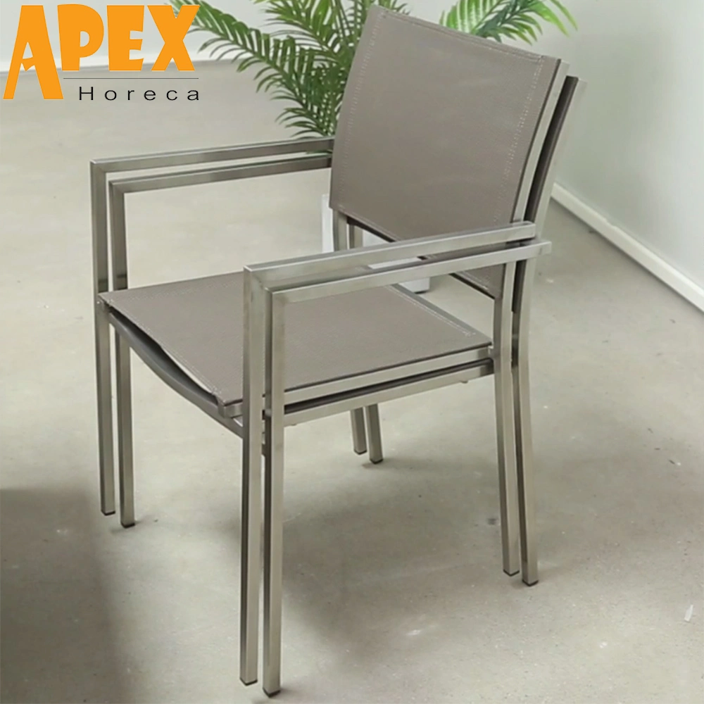 Wholesale/Supplier Stainless Steel Dining Table Chair Set Hotel Garden Furniture