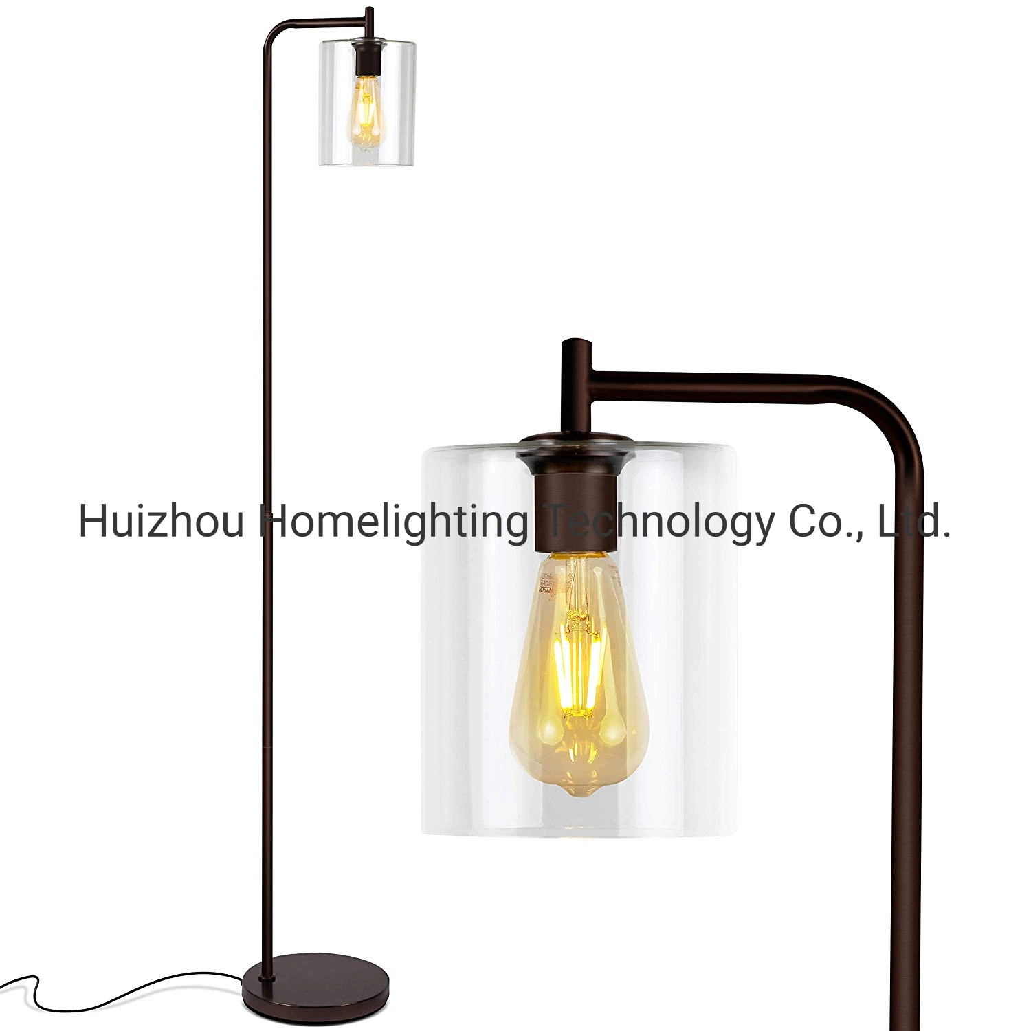 Jlf-3193 Downlight Floor Standing Light Lamp with Hanging Glass Lamp Shade