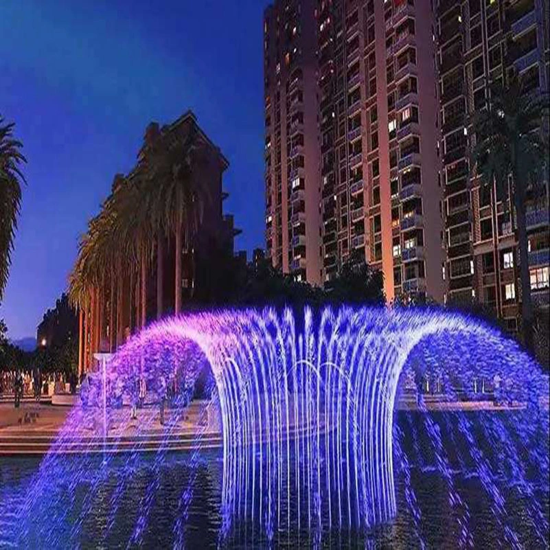 Garden Park Square Fountain Water Bubble LED Light Laser Show Fountain