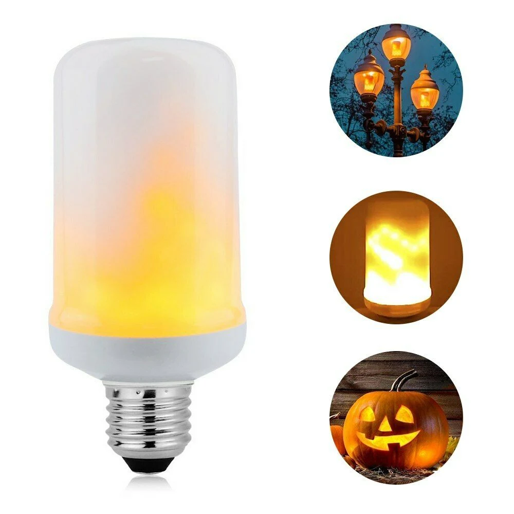 LED Dynamic Flame Effect Bulb 3 Modes Flickering Emulation Gravity Creative Fire Lights