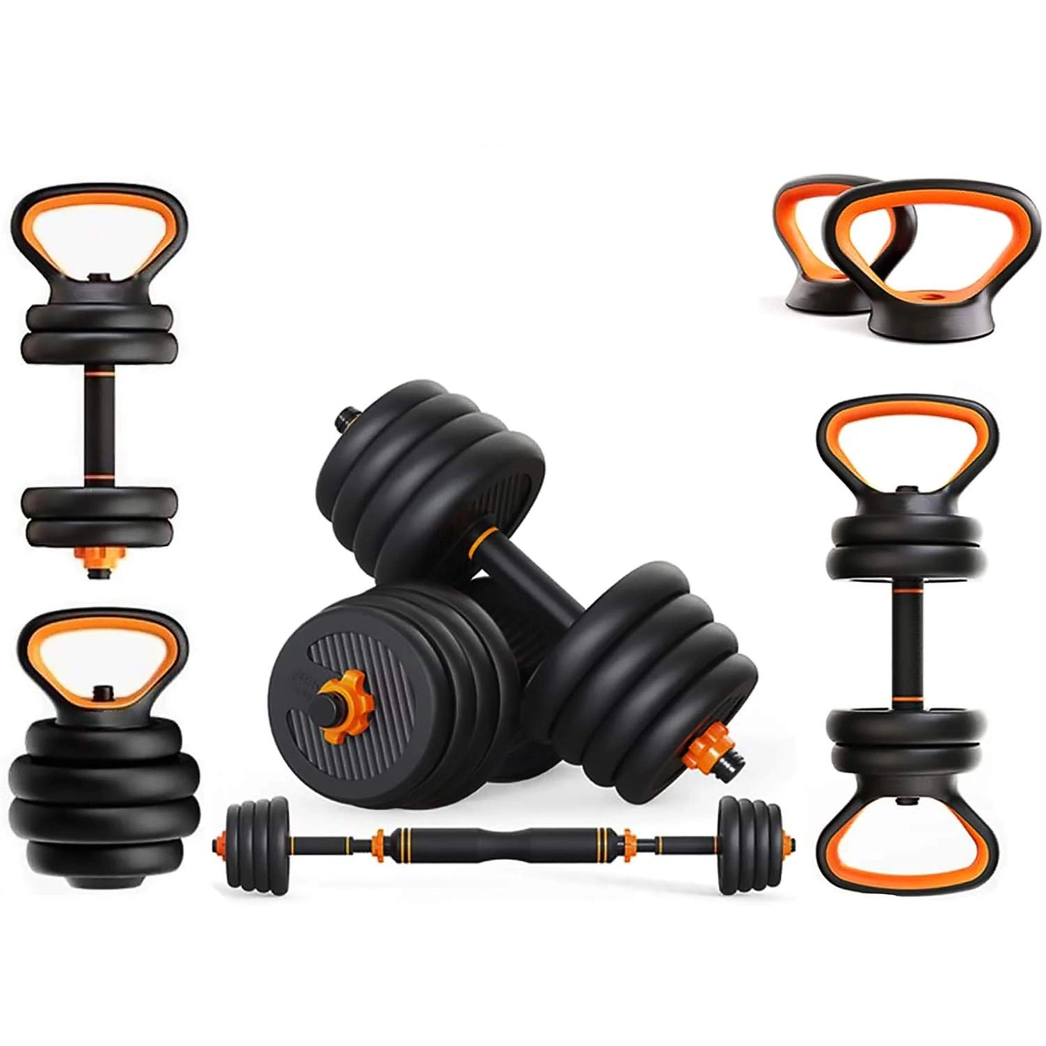 Adjustable Weights Dumbbells Set 6-in-1 Dumbbell, Barbell, Kettlebell, Weights Dumbbells Sets for Women and Men