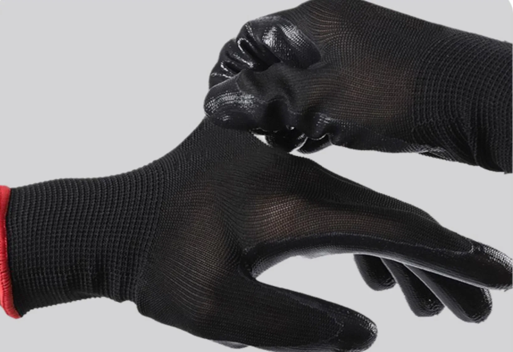 Gants de travail de sécurité à revêtement nitrile noir pour le jardinage domestique EN388 Usine de Chine