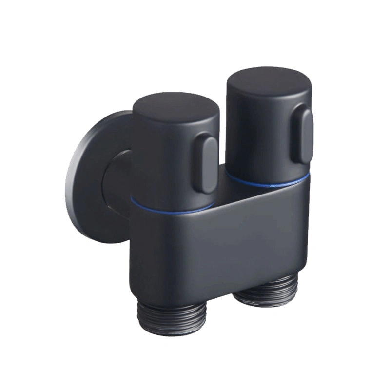 Black Angle Diverter Valve Head Control Faucet Water Bathroom Toilet Sprayer Shattaf Shower Control Valve Angle Valve Bathroom