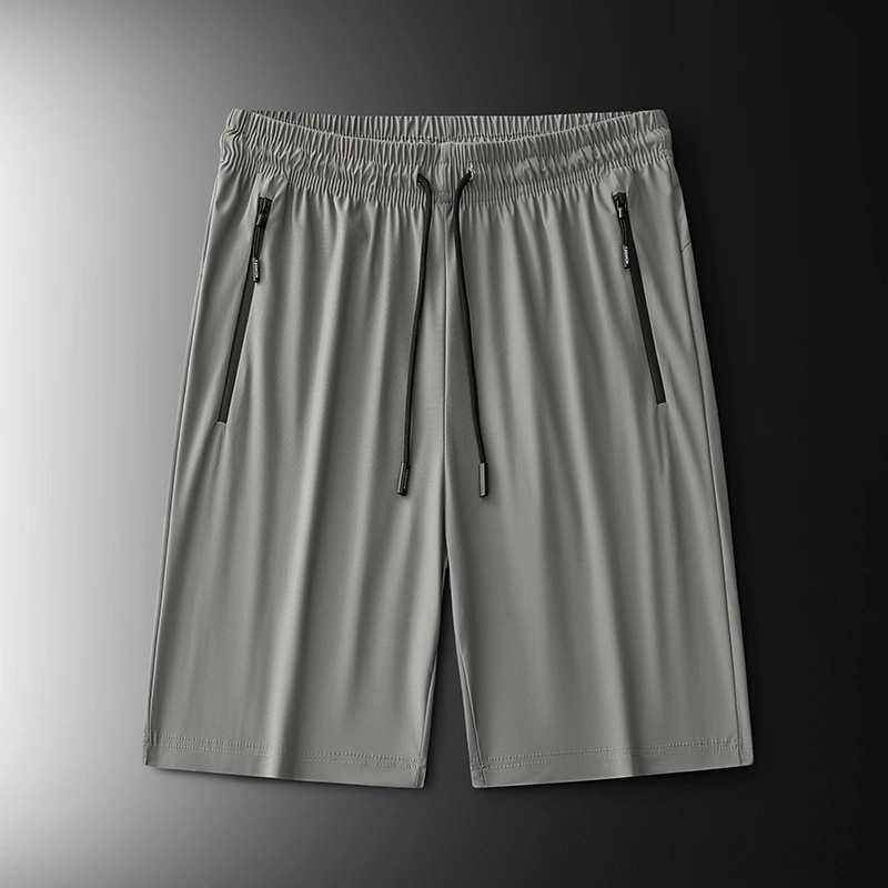 Os homens de alta qualidade em curto com a ponta metálica cordão última moda e elegante Shorts Bermuda casual de nylon / Poliéster tingido simples