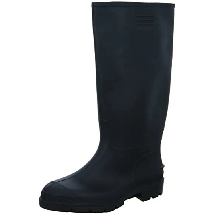 Al por mayor Custom Leather Craft Negro PVC caucho hombres′ S lluvia Botas