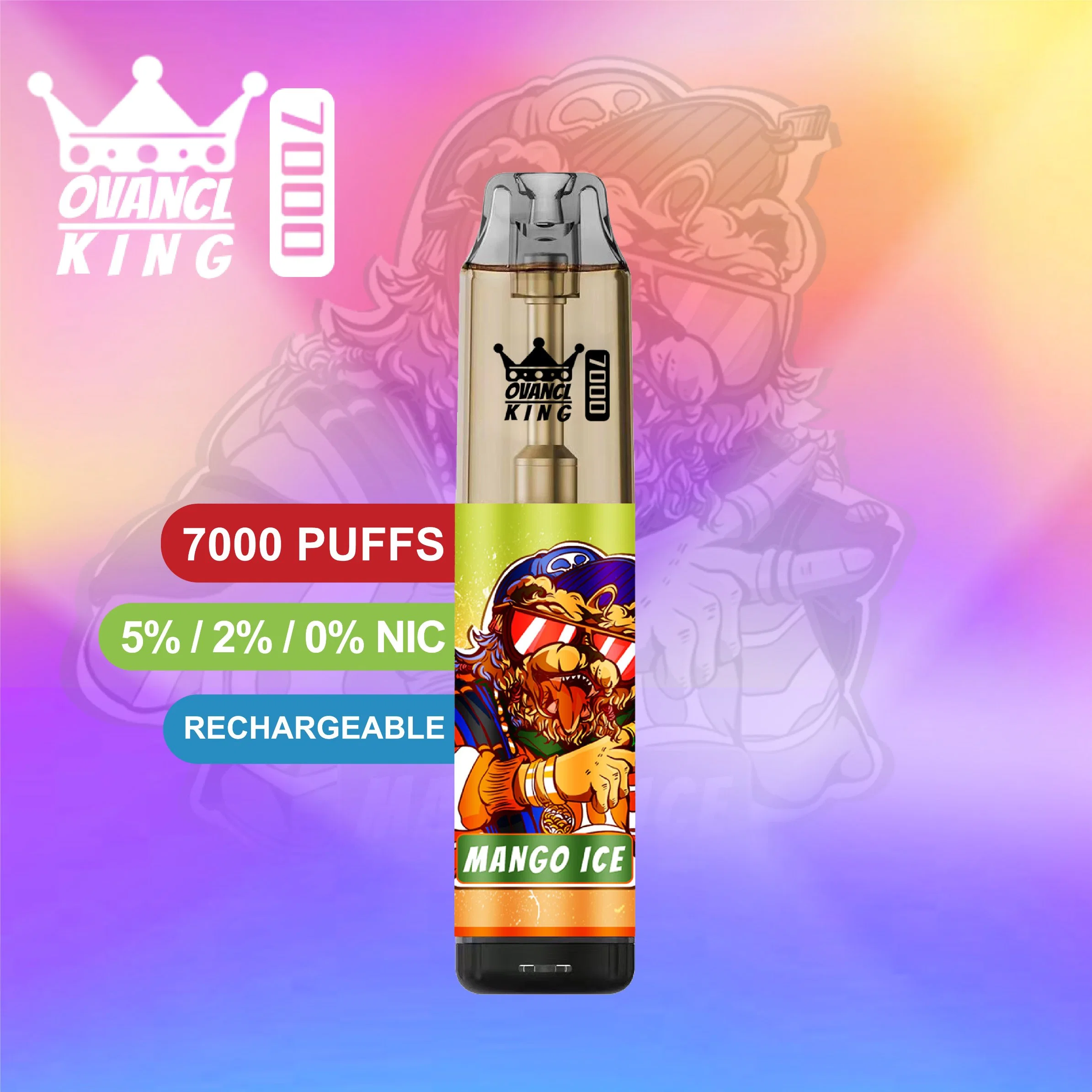 2023 Hot 7000 puff Vapes Shenzhen e preço de fábrica de cigarros LED leve OEM Vaporizer Atacado I Cabo descartável cigarro eletrónico Caneta de Pape tornado 7000