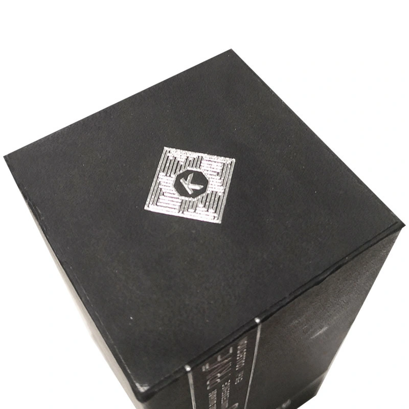 Boîte d'emballage en carton noir avec couvercle carré en papier spécial pour parfum