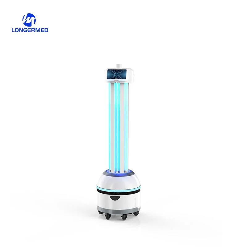 La luz UV robot autónomo con pantalla táctil de esterilización UVC Robot para el uso de la estación de Plaza Pública