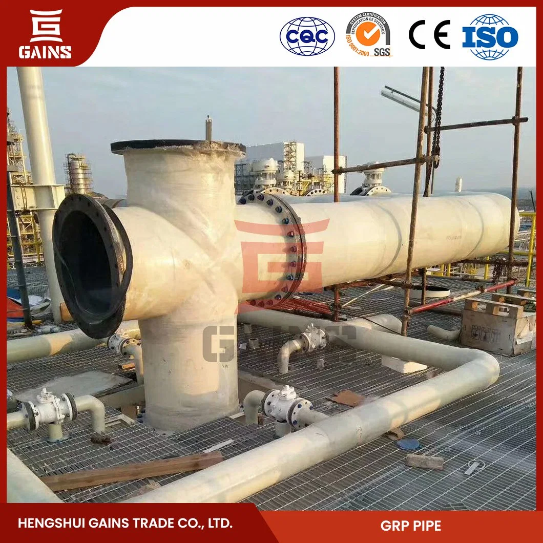 Gains GRP 3inch Pipe Fabricators Fiberglass Drain Pipe China Chemical GRP Pipeline