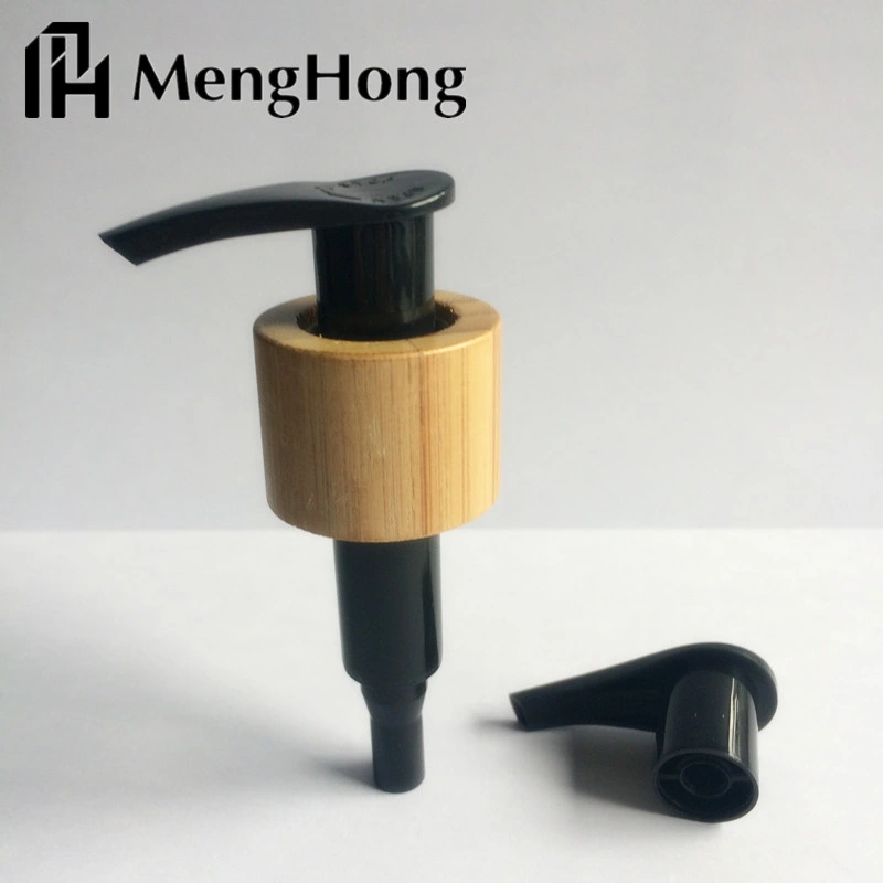 Dispenser Cosmetic Plastic Lotion Pump with Bamboo for Bottle