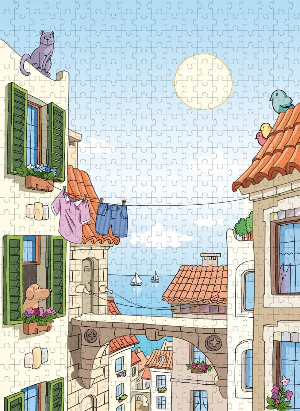 European Towns 9000 Piece Plastic Puzzle with Customizable Patterns, Sizes and Pieces, Children&prime; S Toy Gift.