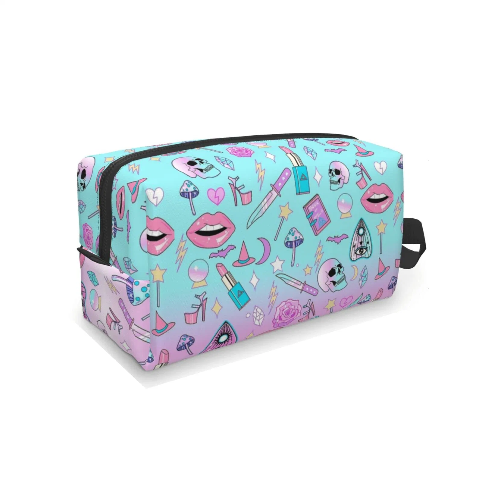 Портативный Колдунья Goth мешок для макияжа поездки косметические сумки для женщин девочек большой набор туалетных принадлежностей чехол водонепроницаемый молнией аксессуары подарки