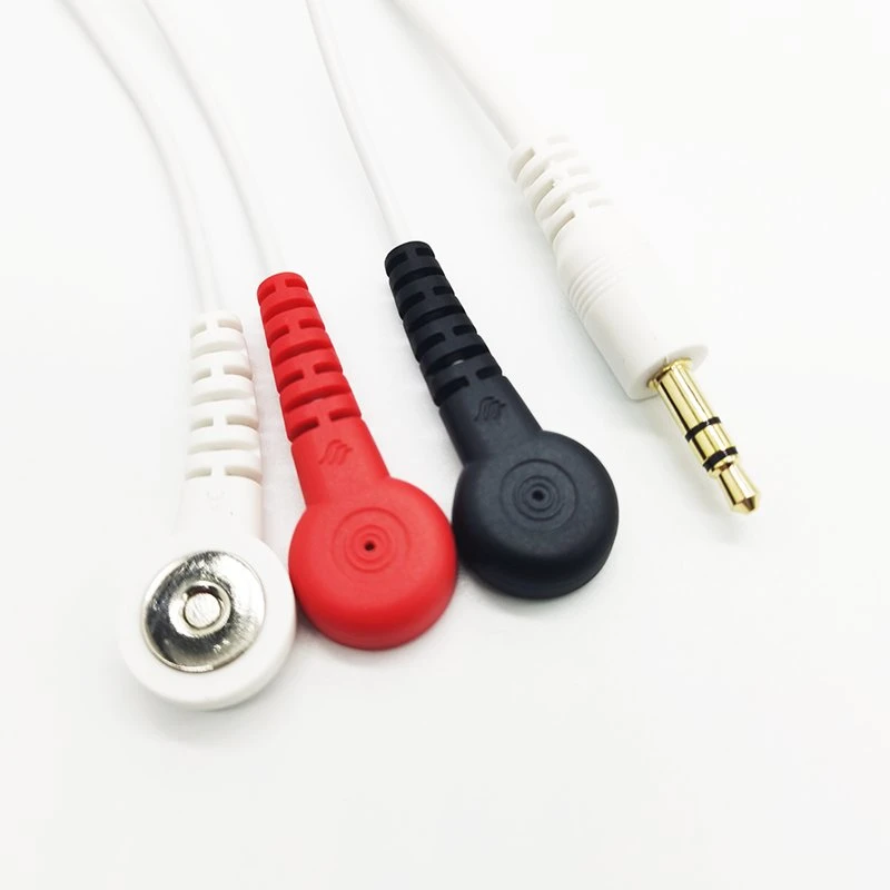 Custom 3 en 1 Fil électrode magnétique Medical conduit des dizaines de câble à l'ECG de 3,5 mm bouton magnétique de l'EMG Snap Medical faisceau de câblage