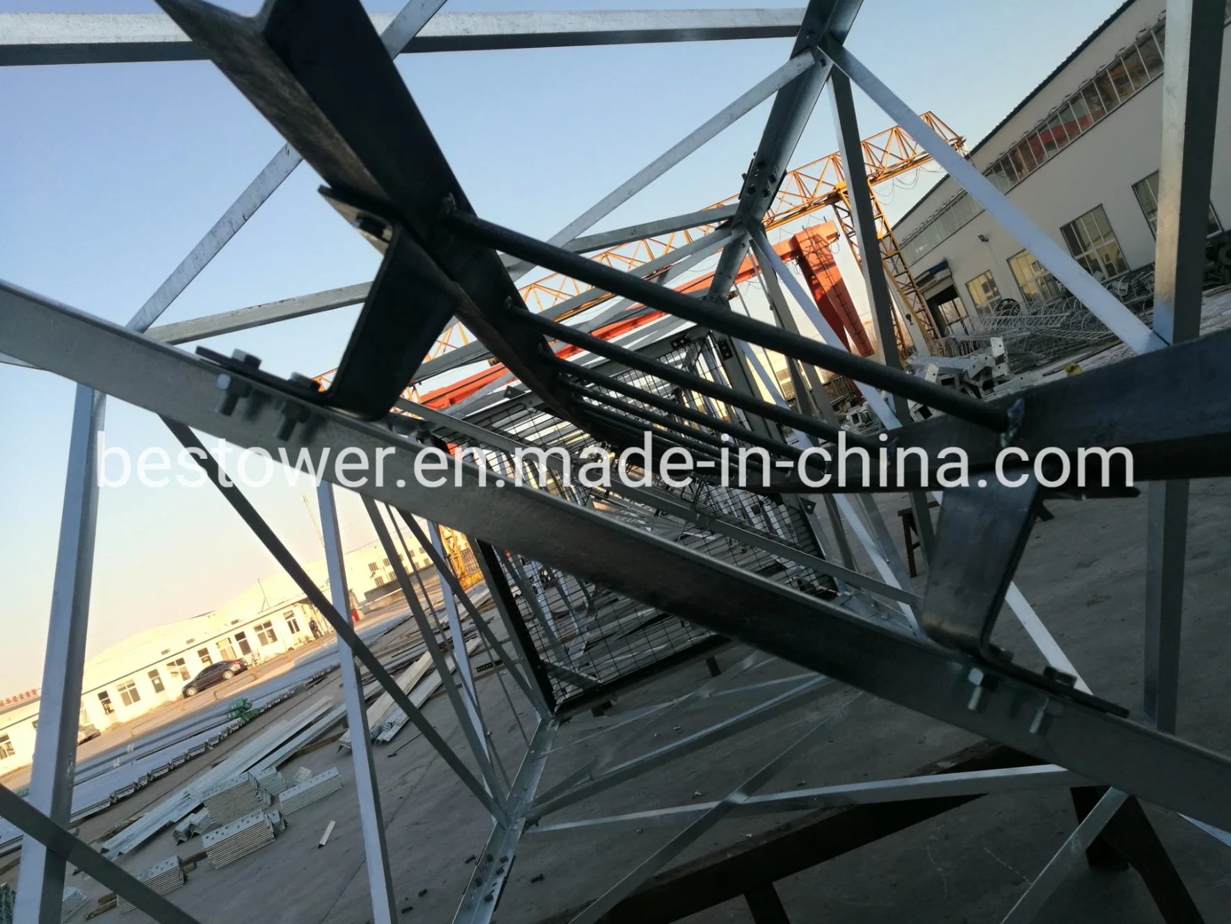 Prefab Galvanized Lattice Steel Structure Power Transmission Steel Tower